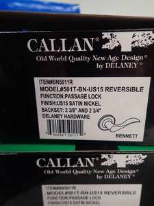 DELANEY Callan Passage Lever Handle Reversible Satin Nickel - Bennett (2)