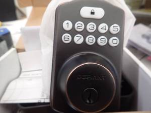 DEFIANT Electronic Deadbolt Single Cylinder Aged Bronze Finish