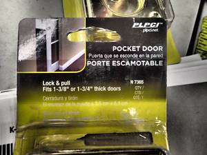 Plpci Pocket door Lock & Pull (2) - polished brass