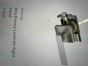 DELANEY Privacy Lever Kira  Square Set - polished Chrome