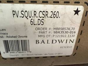 BALDWIN Reserve PrivacySquare Lever 5 Rose Polished Chrome