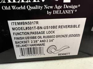 DELANEY Callan Passage Lock Reversible Oil Rubbed Bronze (edged) Bennett