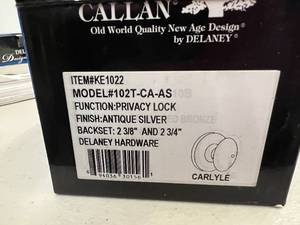 DELANEY Callan Privacy Lock - Antique Silver Carlyle
