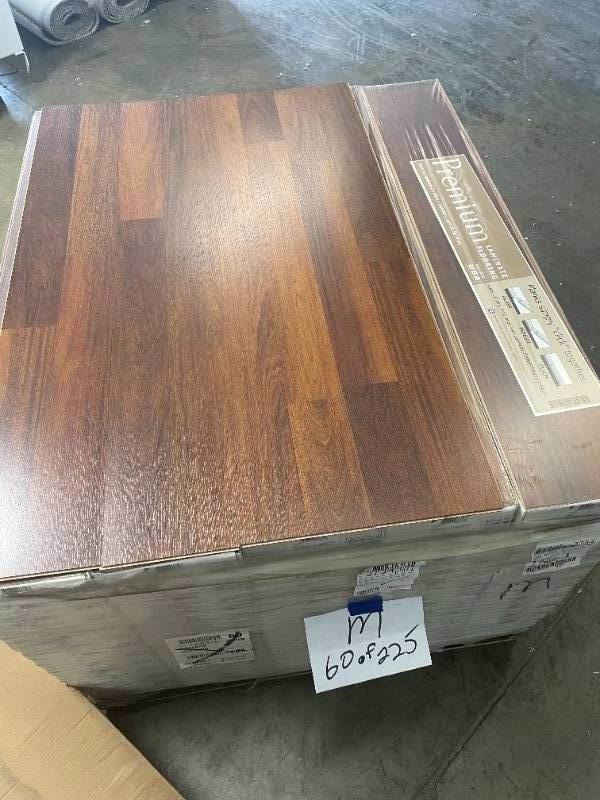 lot 104 image: 429 SF of Premium Click Together Laminate Flooring - Super Easy Install - Caramel Cherry - M