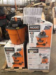 lot 1 image: Pallet of WetDry Shop Vacs Various Sizes and Conditions  Customer Returns See Pictures