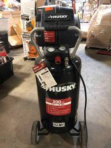 lot 16 image: Husky 27 Gal. 200 PSI Oil Free Portable Vertical Electric Air Compressor   Customer Returns See Pictures
