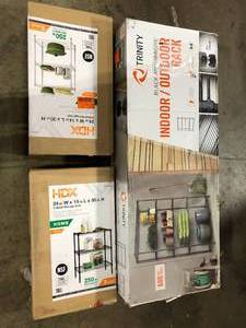 lot 33 image: Lot of Assorted Storage Shelving Various Models and Conditions  Customer Returns See Pictures