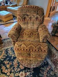 lot 9 image: Bradington-Young Paisley Armchair & Footstool