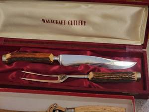lot 59 image: Antler Theme Carving Set and Shears