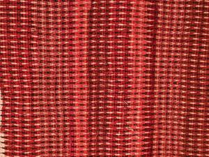 lot 88 image: Vintage Farmhouse Rag Rug, Red  Cream  Black  40 x 26