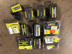 lot 5 image: Lot of Assorted Ryobi Batteries and Chargers Various Sizes and Conditions Customer Returns See Pictures