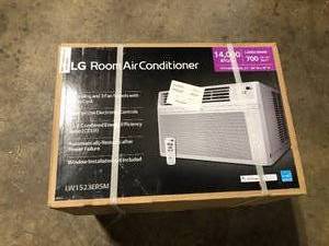 lot 12 image: LG 14,000 BTU Window Smart Air Conditioner Cools 700 sq. ft. with ENERGY STAR and Remote, Wi-Fi Enabled in White Customer Returns See Pictures