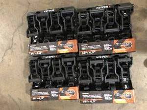 lot 41 image: Lot of Keeper 1 in. x 14 ft. 500 lbs. Keeper Combat Ratchet Tie Down Strap (4 Pack)    Customer Returns See Pictures