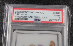 lot 8 image: 2023 Disney 100 Joyful Hand Drawn Lenticular Rapunzel #HR19 PSA 9