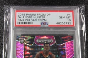 lot 19 image: 2019-20 Prizm Draft Pink Pulsar DeAndre Hunter #4 Rookie Card PSA 10