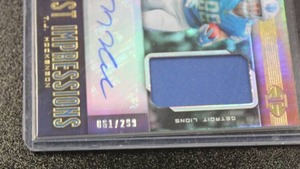 lot 22 image: 2019 Illusions First Impressions TJ Hockenson Jersey Autograph #137 Rookie Card 61299  Only 299 Exist