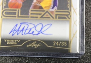 lot 23 image: 2023 Leaf Trinity Clear Magic Johnson Autograph #MJ1 2435  Only 35 Exist