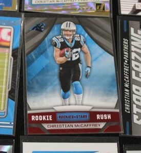 lot 73 image: Christian McCaffrey Football Card Lot  20 Cards w 2017 Rookies & Stars Rookie Card