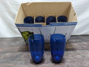 lot 48 image: Blue Glass Set Of Glasses