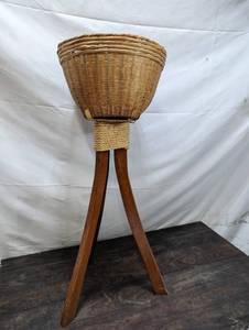 lot 79 image: WoodWicker Plant Stand