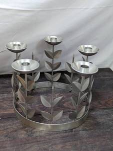 lot 100 image: Metal Crown Candleholder