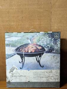 lot 101 image: Threshold 26 Round Steel Fire Bowl
