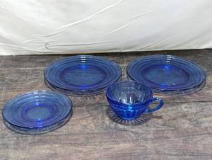 lot 108 image: Four Blue Glass Pieces
