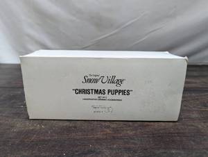 lot 123 image: Department 56 Snow Village Christmas Puppies