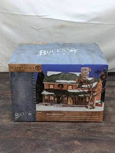 lot 132 image: Department 56 Snow Village Bucks County Farmhouse