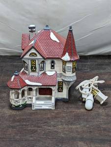 lot 136 image: Department 56 Snow Village Queen Anne Victorian