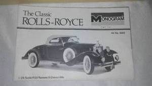 Monogram Rolls Royce, 124 Scale Model Kit.