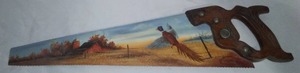 Pheasant Painting on Saw.