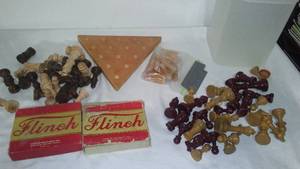 Wood Chess Pieces - 2 sets, Flinch And More.