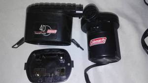 Coleman Quick Inflators. One is 115 Volt One Is Battery.