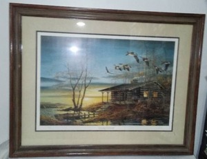 Terry Redlin Evening Retreat, Rustic Frame.
