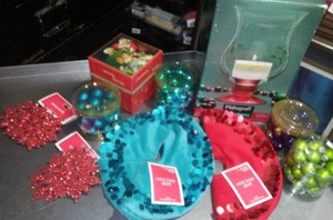 Pfaltzgraff Candleholder, ornaments and tree skirts.