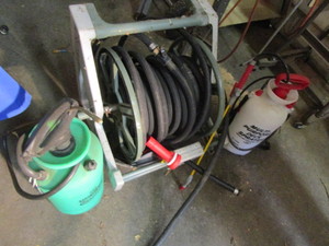 lot 72 image: Garden Hose, Reel, Sprayers