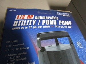 lot 98 image: Submersible 12hp Utility Pump