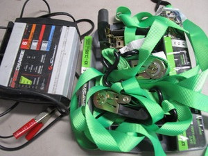 lot 134 image: Battery Charger, Tie Downs