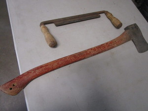 lot 136 image: Draw Knife & Hatchet