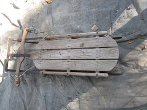 lot 163 image: Vintage Steel Runner Sled