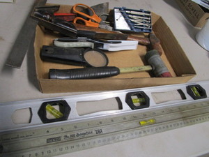 lot 247 image: Levels, Mallet, Screwdrivers