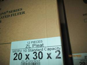 Box of 20x20x2 air filters