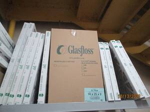 Shelf of assorted size air filters