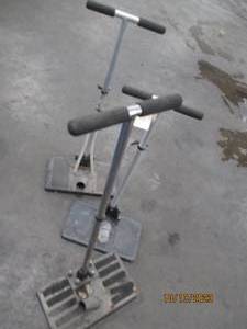 3 floor cleaners in various condition, one has a broken base