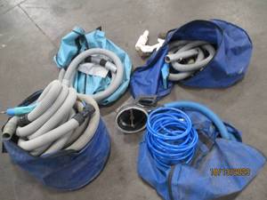 4 bags of assorted commercial cleaning hoses and accessories
