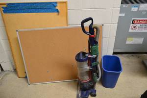 Assorted Lot - 2 Cork Boards, Vacuum, Recycle Bin