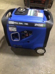 lot 3 image: DuroMax XP4500iH 4500-Watt 223cc Dual Fuel Digital Inverter Hybrid Portable Generator, BlackBlue -Tested and working as expected -  Battery may need to be recharged or replaced -you will receive what you see in the picture