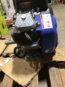 lot 8 image: DuroMax XP35HPE 999cc OHV V-Twin Push Button Start Horizontal Shaft Engine , Blue Used unable to tested Costumer returns See Pics