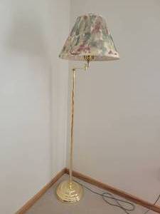 lot 34 image: Contemporary Swingarm Brass Floor Lamp